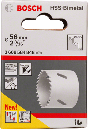 Sega a tazza Bosch HSS-Bimetal da 56 mm per metallo e plastica.