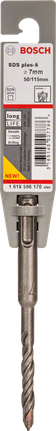 Punta per trapano a percussione Bosch SDS plus-5 da 7 mm.