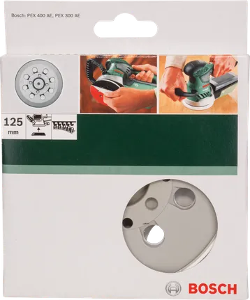 Platorello abrasivo Bosch da 125 mm per PEX 400 AE e PEX 300 AE.