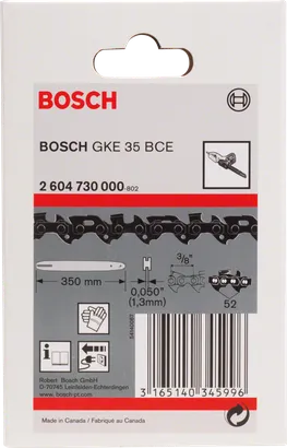 Catena per motosega Bosch da 3/8″ a 52 maglie.
