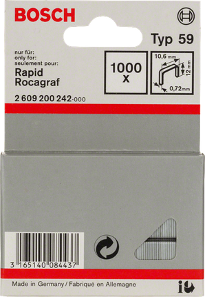 Punti metallici Bosch Typ 59 Rapid Rocagraf 10,6 mm.