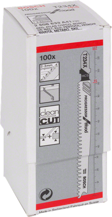 Confezione da 100 lame per seghetto alternativo Bosch T 234 X.
