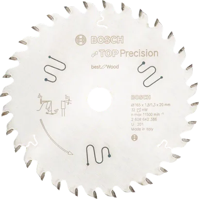 Lama per sega circolare Bosch Top Precision Best for Wood da 165 mm.