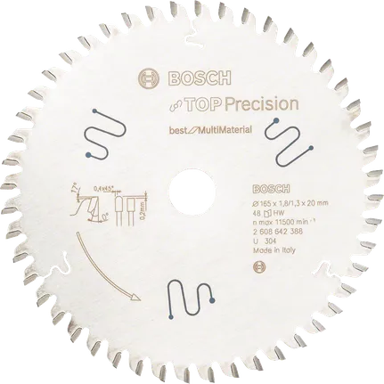 Lama per sega circolare Bosch Top Precision Multi Material da 165 mm.