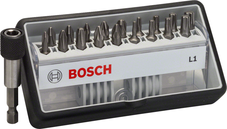 Set di punte per cacciavite Robust Line Extra Hard Bosch da 18+1 pezzi.