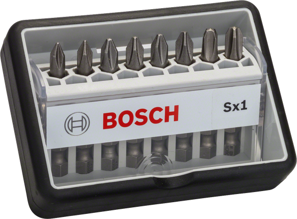Set di punte per cacciavite Robust Line Bosch da 8 pezzi, extra dure.