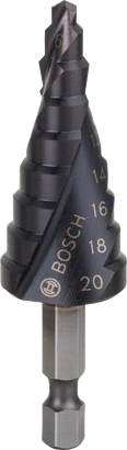 Punta a gradini Bosch HSS-AlTiN 4-20 mm per metallo.