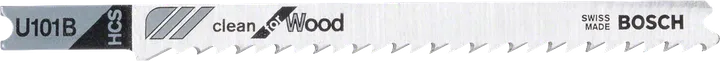 Lama per seghetto alternativo Bosch U 101 B per un taglio netto del legno.