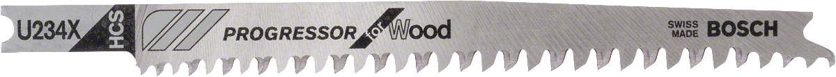 Lama per seghetto alternativo Bosch U 234 X per legno, denti rettificati.