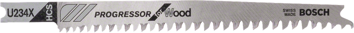 Lama per seghetto alternativo Bosch U 234 X per legno, denti rettificati.