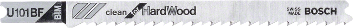 Lama per seghetto alternativo Bosch U 101 BF per tagli puliti nel legno duro.