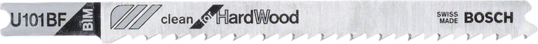Lama per seghetto alternativo Bosch U 101 BF per tagli puliti nel legno duro.