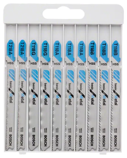 Set di 10 lame per seghetto alternativo Bosch Basic for Metal.