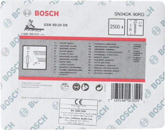 Chiodi Bosch da 3,1 mm e 90 mm.
