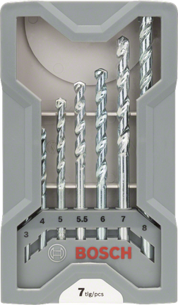 Set di punte per muratura Bosch CYL-1 da 7 pezzi, 3–8 mm.
