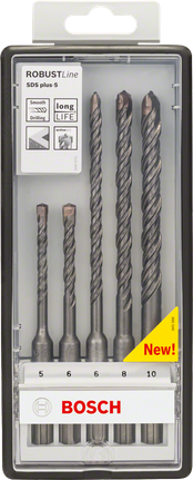 Set di punte per trapano SDS plus-5 Bosch da 5 pezzi, 5–10 mm.