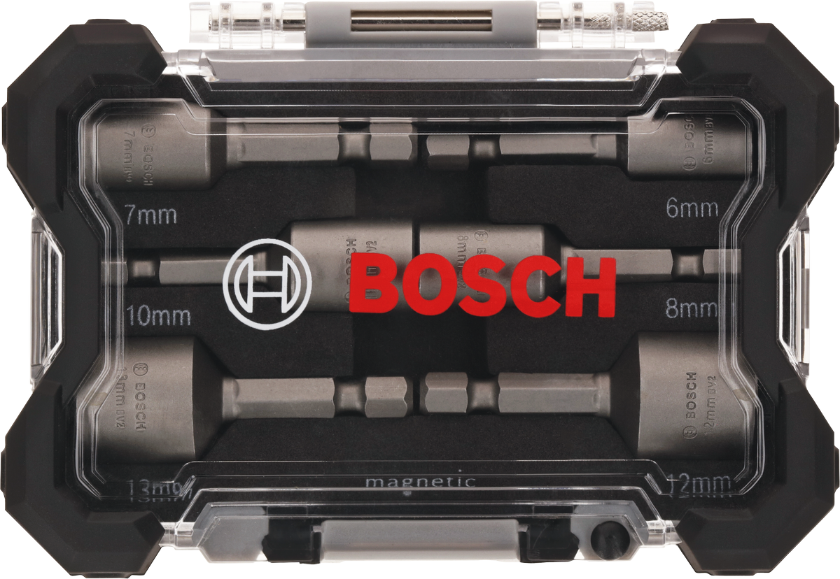Set di avvitatori magnetici Bosch in custodia protettiva.