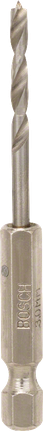 Punta da trapano Bosch con punta dentata e gambo esagonale da 1/4 di pollice.