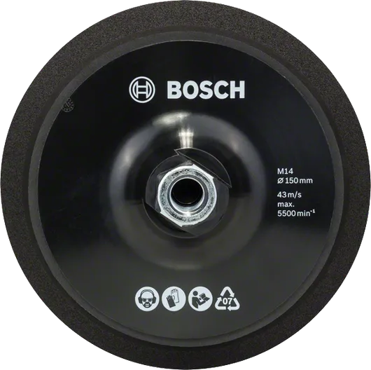 Platorello Bosch M14 da 150 mm con fissaggio a strappo.