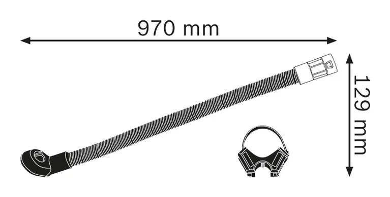 Schema del tubo flessibile di aspirazione della polvere.