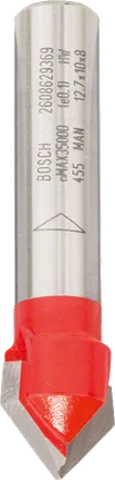 Punta per scanalature a V Bosch Expert for Wood 90°, gambo da 8 mm.
