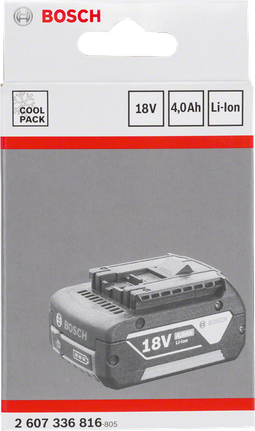 Batteria agli ioni di litio Bosch da 18 V e 4,0 Ah.