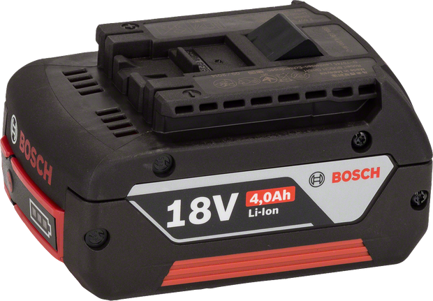 Batteria a inserimento rapido Bosch Li-Ion da 18 V e 4,0 Ah.