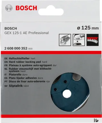 Platorello di supporto in gomma dura Bosch da 125 mm.