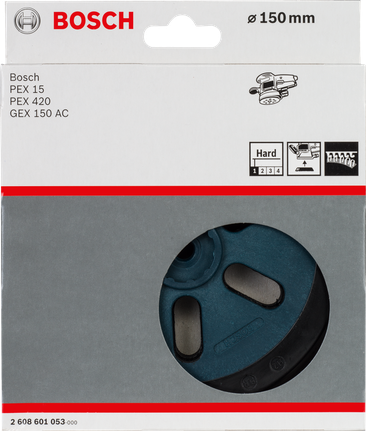 Platorello abrasivo duro Bosch da 150 mm per levigatrici PEX e GEX.