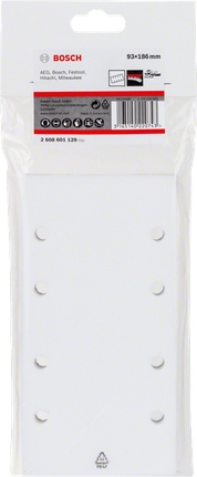 Foglio abrasivo rettangolare Bosch 93×186 mm.
