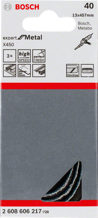 Nastro abrasivo Bosch X450 grana 40 13×457mm.