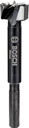 Punta Forstner Bosch da 20 mm per fori precisi a fondo piatto.