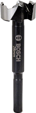 Punta Forstner Bosch da 28 mm per fori precisi a fondo piatto.