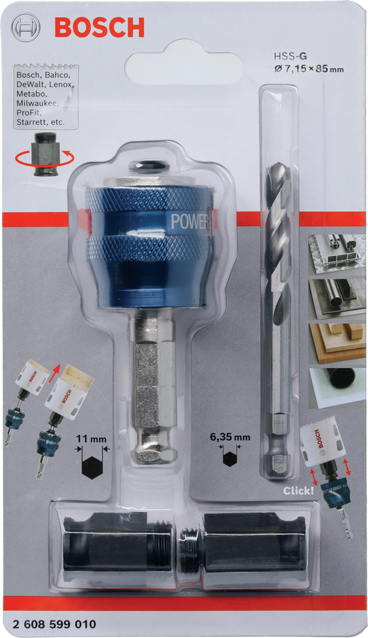 Kit di conversione Bosch Power Change Plus con attacco esagonale.