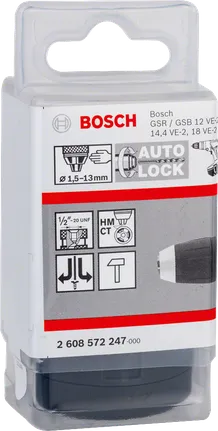 Accessorio Bosch EXPERT Chuck Keyless 1.5-13 mm con bloccaggio automatico.