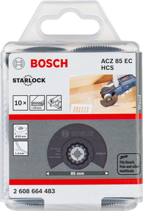 Lama per taglio legno Bosch Starlock ACZ 85 EC HCS, 85 mm.