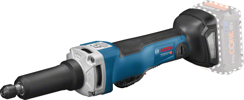 Smerigliatrice diritta a batteria Bosch GGS 18V-23 PLC con batteria ProCORE18V.