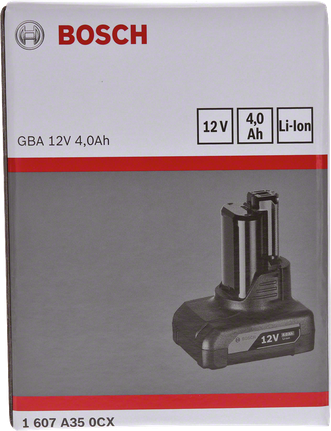 Batteria agli ioni di litio Bosch da 12 V e 4,0 Ah.