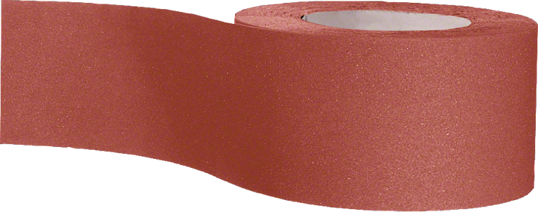 Rotolo abrasivo Bosch rosso-marrone per la finitura delle superfici.