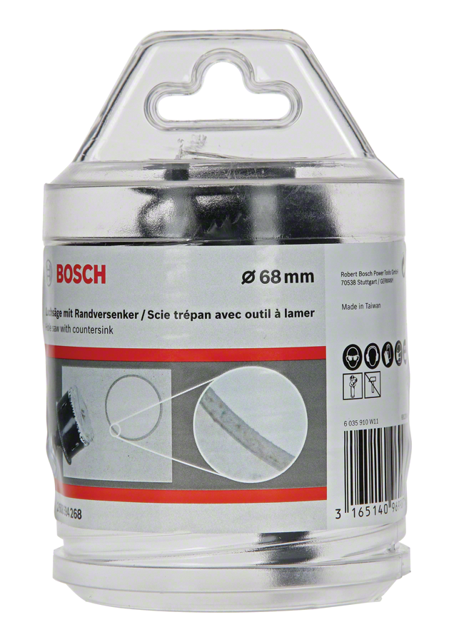 Sega a tazza Bosch da 68 mm con svasatore.