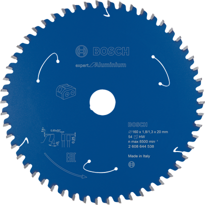 Lama per sega circolare Bosch Expert per alluminio 160 mm 54 denti.