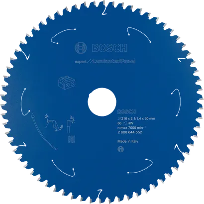 Lama per sega circolare Bosch Expert per pannelli laminati da 216 mm.