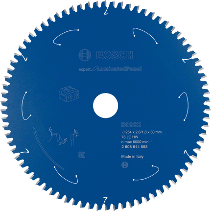 Lama per sega circolare Bosch Expert per pannelli laminati, 78 denti.
