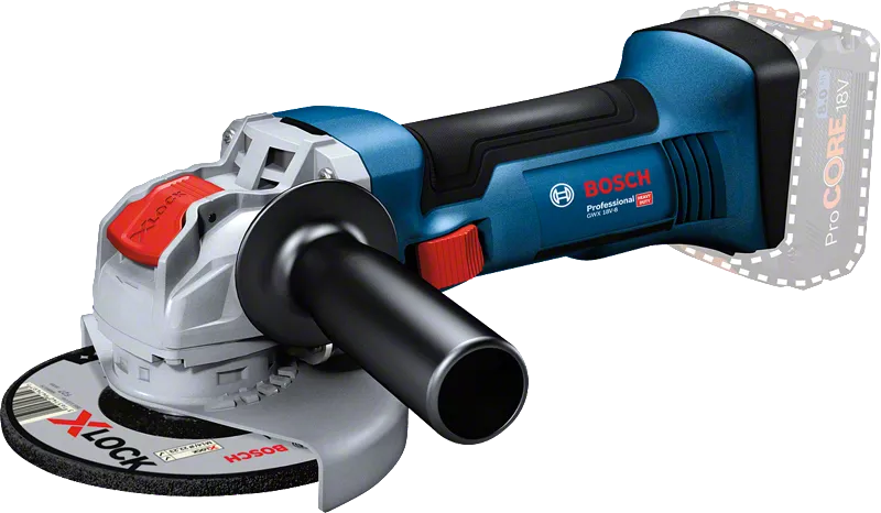 Smerigliatrice angolare Bosch GWX 18V-10 con sistema X-Lock.