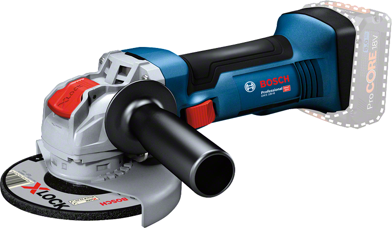 Smerigliatrice angolare Bosch GWX 18V-10 con sistema X-Lock.
