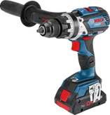 Trapano avvitatore a batteria Bosch GSB 18V-110 C con impugnatura laterale.