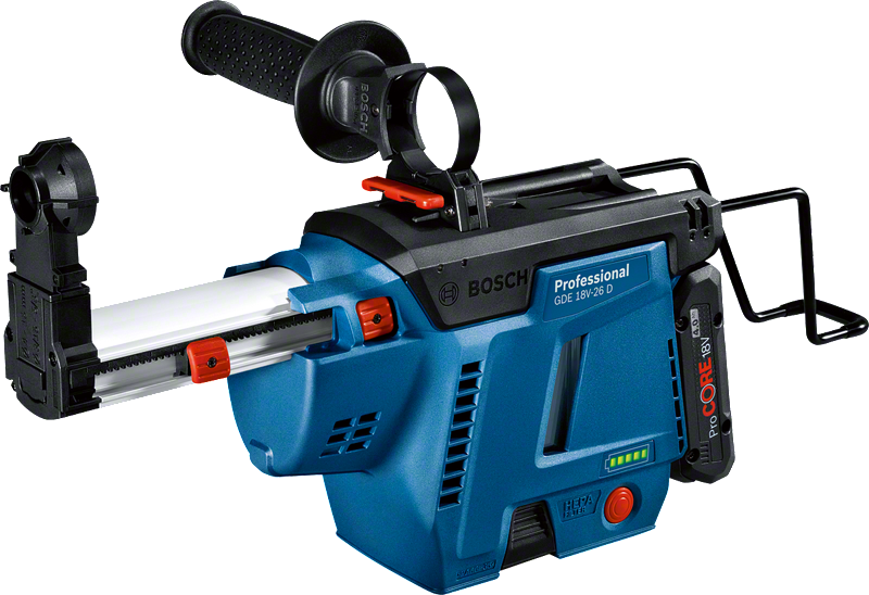 Aspiratore integrato Bosch GDE 18V-26 D per trapani.
