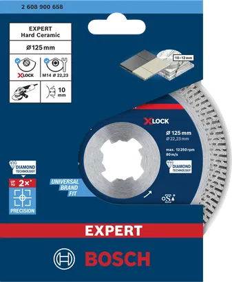Disco da taglio diamantato Bosch EXPERT HardCeramic X-LOCK 125×22,23 mm.