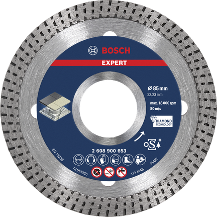 Disco da taglio diamantato Bosch EXPERT HardCeramic 85 mm.