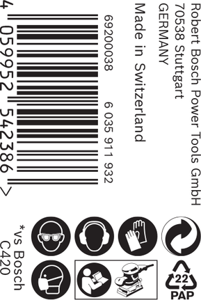 Etichetta del rotolo di carta vetrata Bosch EXPERT C470.